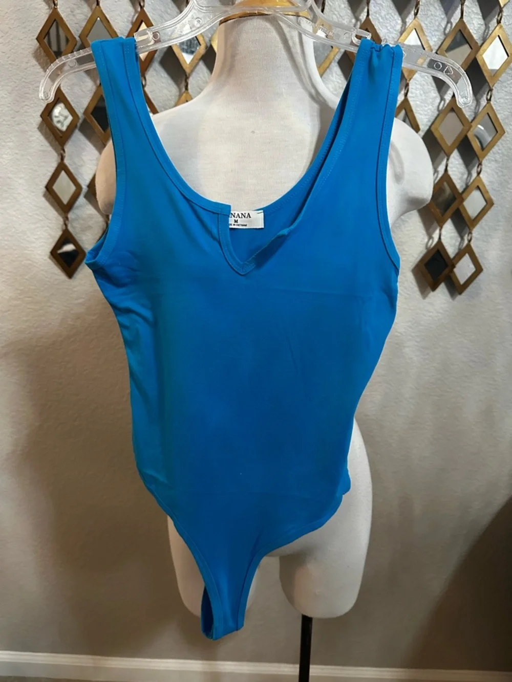NWT Zenana Blue One-Piece V-Neck Bodysuit